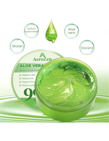 Gel de Aloe Vera 99% Puro Aero Zen - 2-Pack 572ml Hidratante