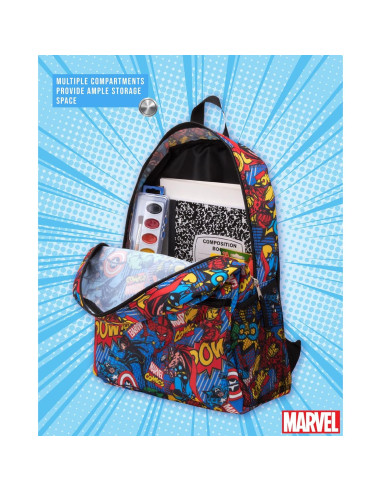 Mochila Escolar Fast Forward Avengers 16" Azul para Niños
