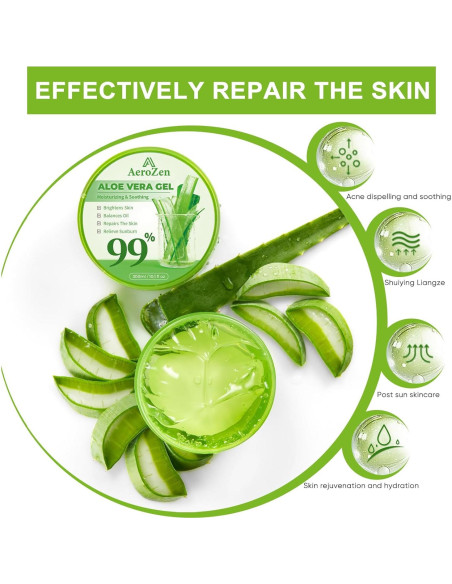 Gel de Aloe Vera 99% Puro Aero Zen - 2-Pack 572ml Hidratante Gel de Aloe Vera 99% Puro Aero Zen - 2-Pack 572ml Hidratante