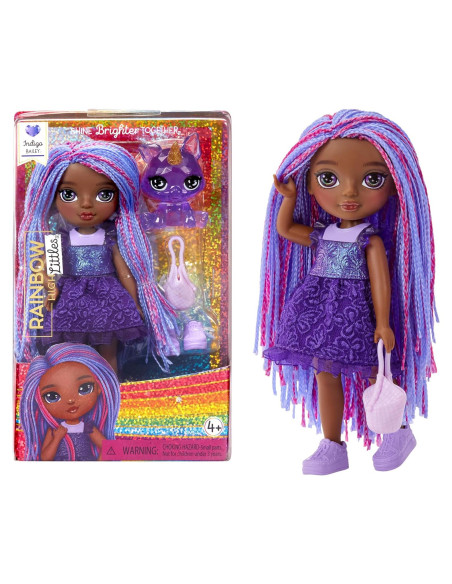 Muñeca Rainbow High Littles Indigo Bailey 14 cm con Zorro Mágico Muñeca Rainbow High Littles Indigo Bailey 14 cm con Zorro Mágico