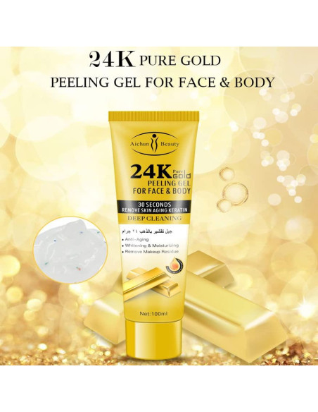Gel Peeling Facial AICHUN BEAUTY Oro 24K 113g Hidratante Gel Peeling Facial AICHUN BEAUTY Oro 24K 113g Hidratante