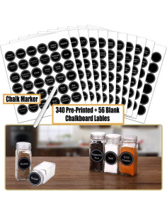 Juego de 42 Tarros de Especias de Vidrio SWOMMOLY 118ml 2