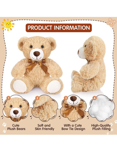 Osos de Peluche Zhanmai 18 Pcs 35 cm Marrón Claro para Fiestas