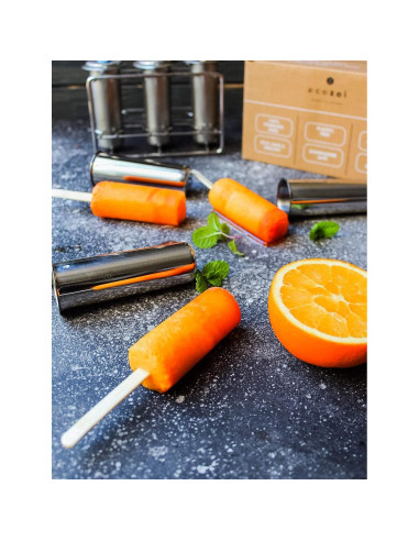Moldes de Paletas Ecológicos Ecozoi de Acero Inoxidable 3 oz
