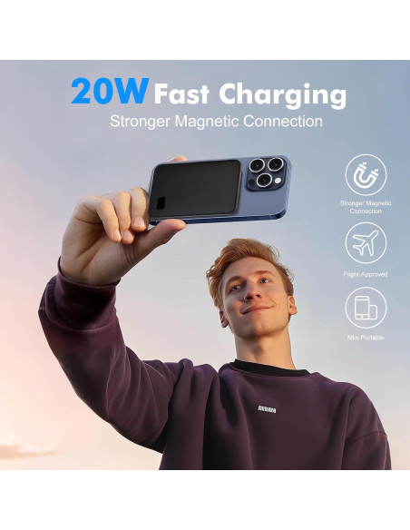 Cargador Portátil Inalámbrico 5000mAh Dongguan Negro Cargador Portátil Inalámbrico 5000mAh Dongguan Negro