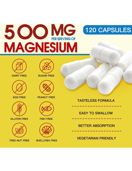 Suplemento de Magnesio 10 en 1 ZEBORA 500mg 120 Cápsulas Suplemento de Magnesio 10 en 1 ZEBORA 500mg 120 Cápsulas