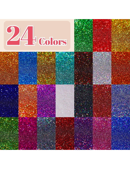 LEOBRO Brillo Fino Holográfico 24 Colores para Manualidades LEOBRO Brillo Fino Holográfico 24 Colores para Manualidades