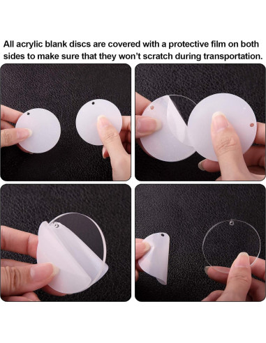 Duufin 108 Piezas Llaveros Acrílicos 5.08 cm Blanco