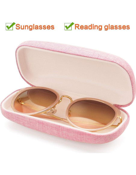 Estuche Duro para Gafas Vemiss Rosa Grande con Paño de Limpieza Estuche Duro para Gafas Vemiss Rosa Grande con Paño de Limpieza