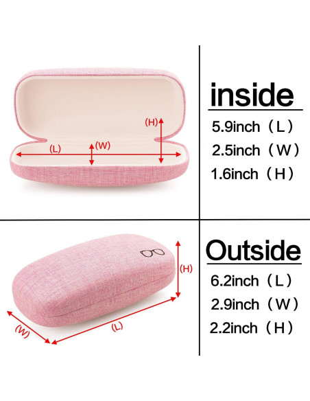 Estuche Duro para Gafas Vemiss Rosa Grande con Paño de Limpieza Estuche Duro para Gafas Vemiss Rosa Grande con Paño de Limpieza