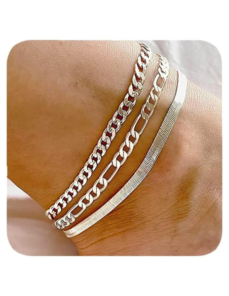 Pulseras de Tobillo DEARMAY Plata Esterlina S925 Impermeables Pulseras de Tobillo DEARMAY Plata Esterlina S925 Impermeables