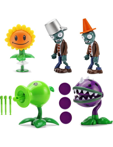 Juguetes de Plantas y Zombies JHESAO 2 Figuras de Acción