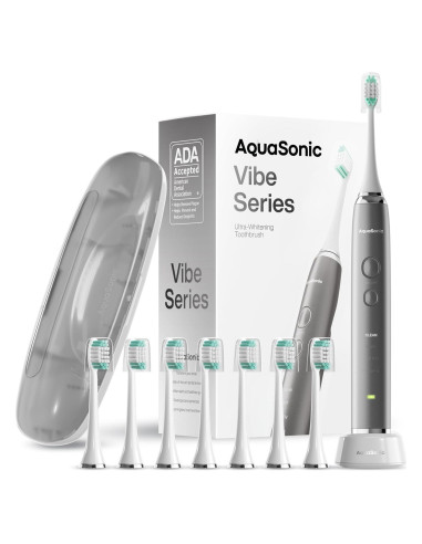 Cepillo de dientes eléctrico Aquasonic Vibe - 40,000 VPM, 8 cabezales