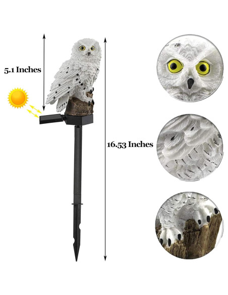 Luz Solar de Jardín DOUBLE 2 C Estaca LED Impermeable Búho Luz Solar de Jardín DOUBLE 2 C Estaca LED Impermeable Búho