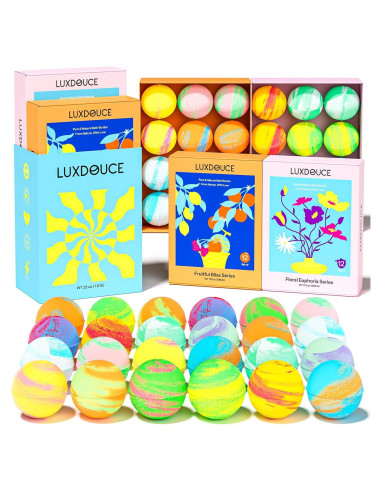 Juego de 24 Bombas de Baño LUXDOUCE - Aromas Florales y Frutales