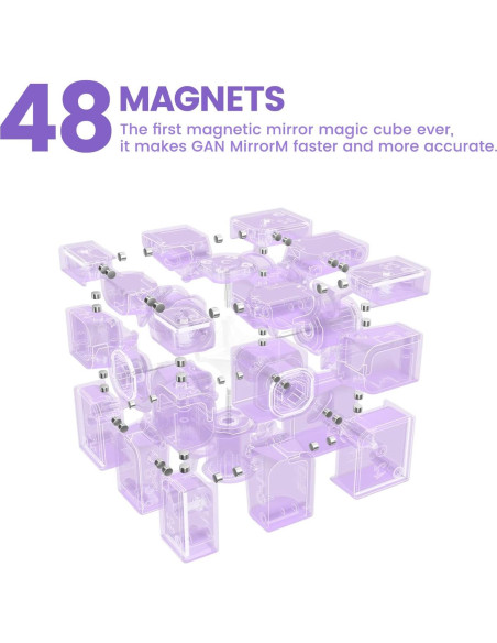 Cubo Espejo GAN MirrorM 3x3 Magnético 48 Imán Púrpura Cubo Espejo GAN MirrorM 3x3 Magnético 48 Imán Púrpura