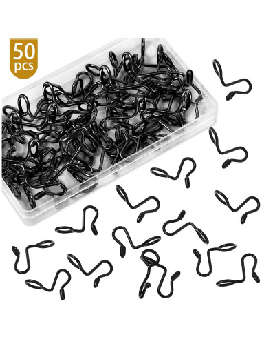 Ganchos Conectores para Perchas Sratte 50 Piezas Negro