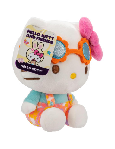 Peluche Hello Kitty 20 cm con Overoles Flores - Edición Limitada