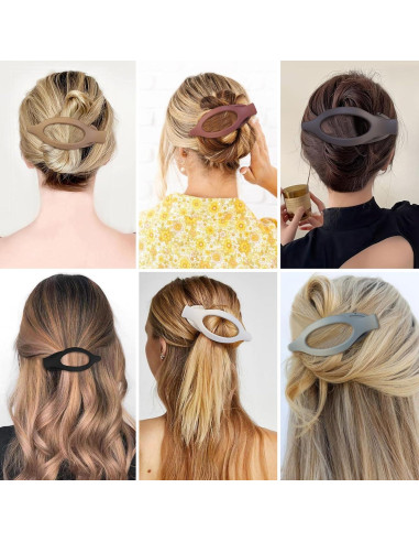Clip de Pelo Plano 6 Pcs CHANDAT Multicolor 11.94x5.08 cm