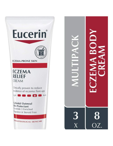 Crema Eucerin Alivio Eczema 3 Tubos 226.8 g Hidratante
