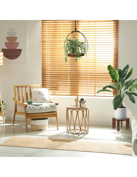 Maceta Colgante Adnkwolivt de Metal y Madera para Plantas Maceta Colgante Adnkwolivt de Metal y Madera para Plantas