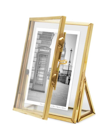 Marco de Foto Flotante Isaac Jacobs 2x3 Oro Antiguo Retro