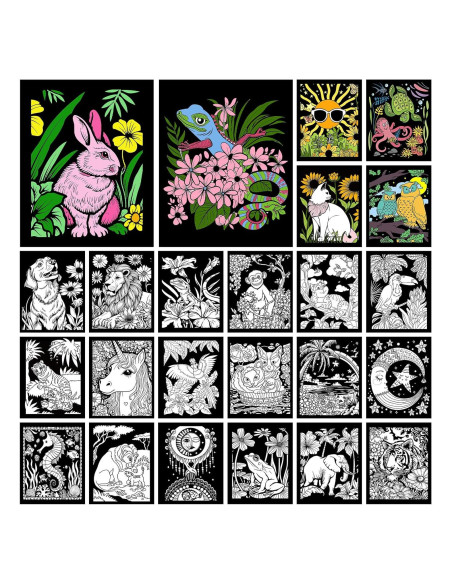 Pósteres de Colorear Terciopelo Zhanmai 48 Pcs 25x20 cm Pósteres de Colorear Terciopelo Zhanmai 48 Pcs 25x20 cm