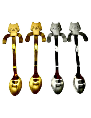 Cuchara de Gato Mini 4PCS Acero Inoxidable Lmlliang