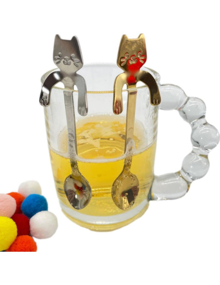 Cuchara de Gato Mini 4PCS Acero Inoxidable Lmlliang Cuchara de Gato Mini 4PCS Acero Inoxidable Lmlliang