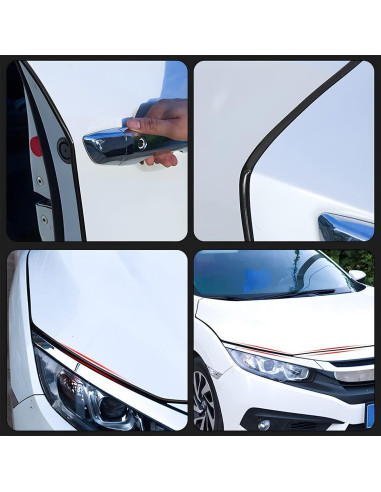 Protectores de Bordes de Puerta de Auto Blilo 16Ft Goma Negra