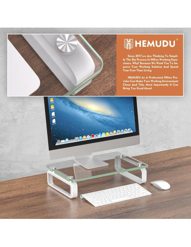 Soporte Elevador de Monitor Hemudu Vidrio Templado 39.9kg