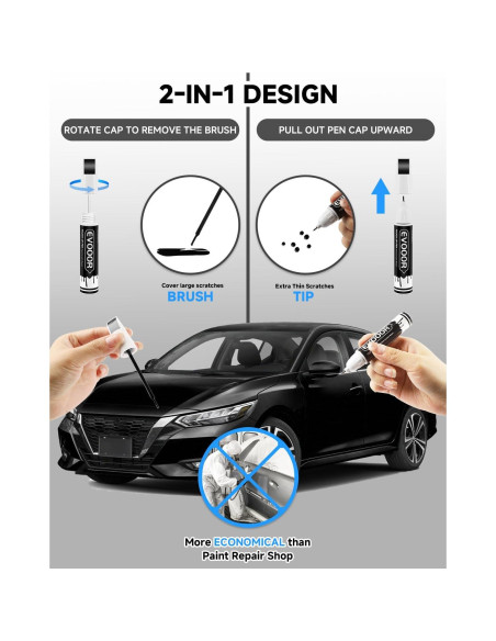 Pintura de Retoque KH3 Obsidiana Negra 11.8 ml para Nissan Pintura de Retoque KH3 Obsidiana Negra 11.8 ml para Nissan
