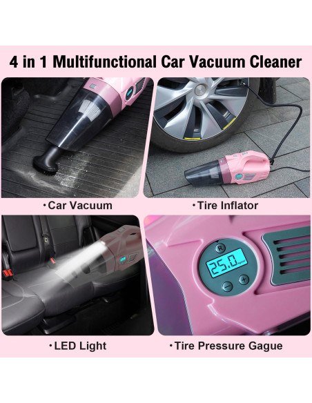 Kit de Limpieza de Autos 21PCS Vioview Rosa 4 en 1 Kit de Limpieza de Autos 21PCS Vioview Rosa 4 en 1