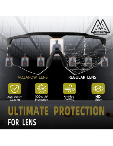 Gafas de Tiro Antivaho VOZAPOW con Lentes HD Certificadas ANSI