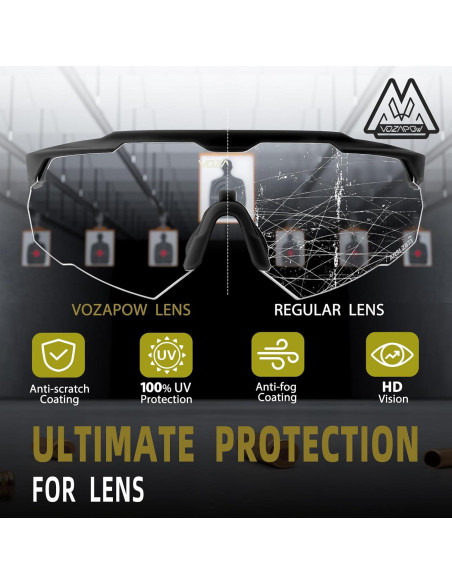 Gafas de Tiro Antivaho VOZAPOW con Lentes HD Certificadas ANSI Gafas de Tiro Antivaho VOZAPOW con Lentes HD Certificadas ANSI
