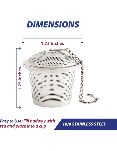 Infusor de Té HIC Kitchen Acero Inoxidable Set de 2 Infusor de Té HIC Kitchen Acero Inoxidable Set de 2