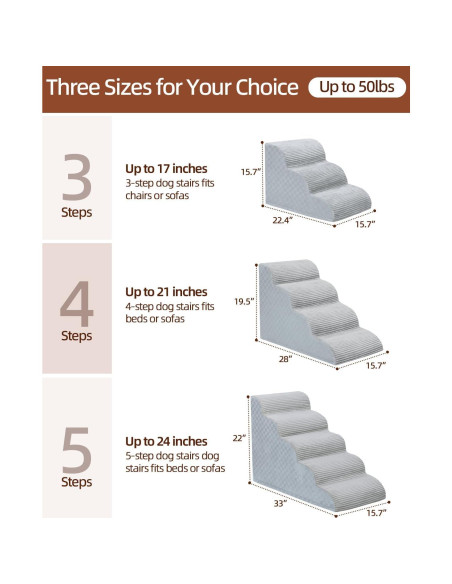 Escaleras para Perros Vfrog 3 Pasos Antideslizantes 56.4x40cm Escaleras para Perros Vfrog 3 Pasos Antideslizantes 56.4x40cm
