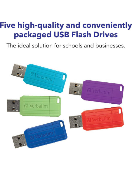 Unidad Flash USB 2.0 Verbatim PinStripe 8GB - 5 Colores Unidad Flash USB 2.0 Verbatim PinStripe 8GB - 5 Colores