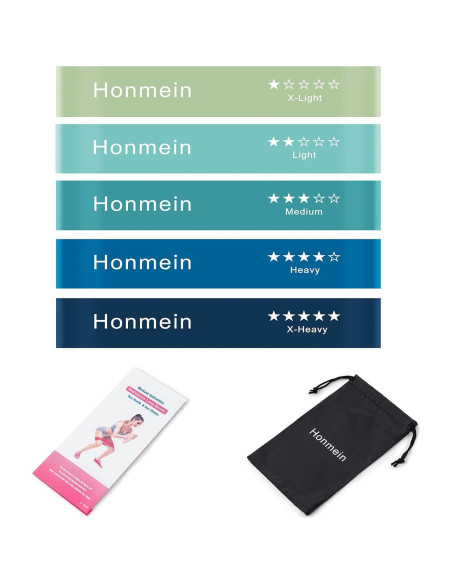 Bandas de Resistencia Honmein 5 Niveles Láttex Natural Fitness Bandas de Resistencia Honmein 5 Niveles Láttex Natural Fitness