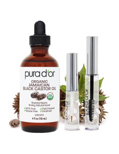 Aceite de Ricino Negro Jamaicano PURA D'OR 118 ml - Orgánico y Puro