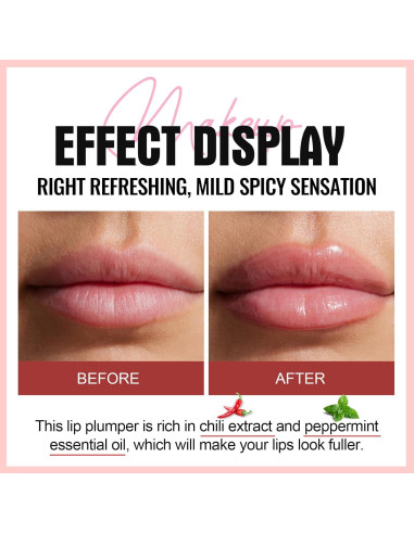 Brillo Aumentador de Labios Erinde 32g Hidratante Picante