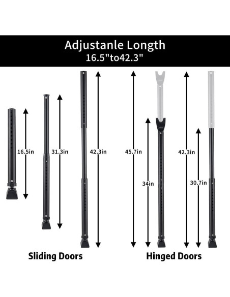 Barra de Seguridad Ajustable HoneSecur para Puertas 71-114 cm Barra de Seguridad Ajustable HoneSecur para Puertas 71-114 cm
