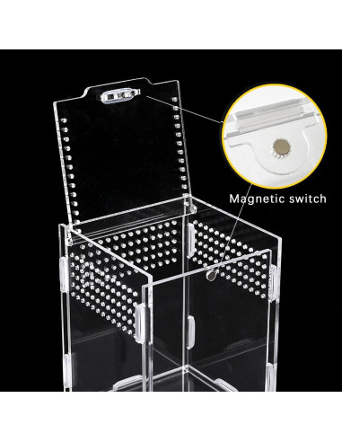 Kit Terrario Acrílico TREELF 20.3x11.9x11.9 cm para Reptiles