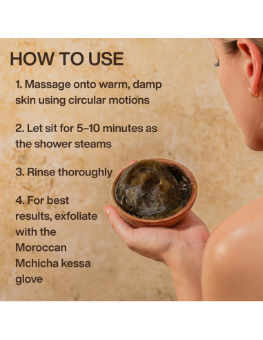 Jabón Negro Marroquí Mchicha con Eucalipto 198g Exfoliante