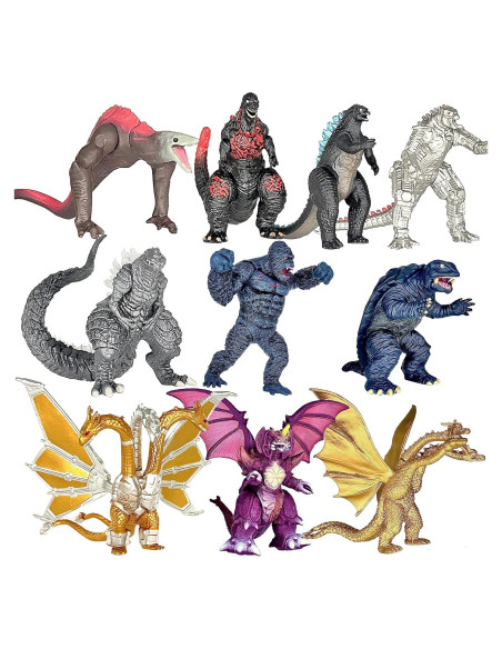 Conjunto de 10 Figuras de Dinosaurios Godzilla vs Kong Conjunto de 10 Figuras de Dinosaurios Godzilla vs Kong