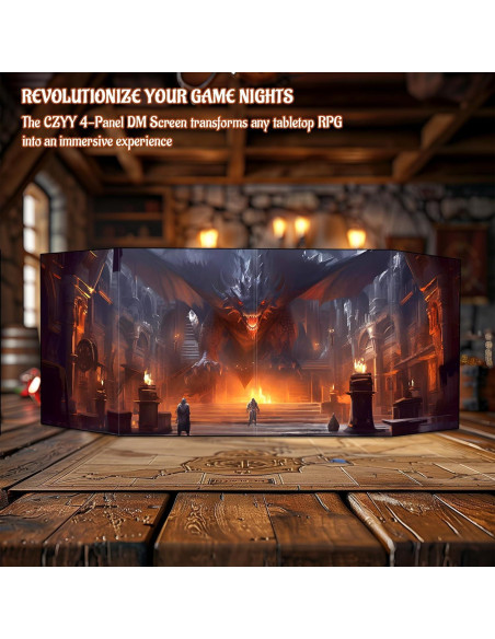 Pantalla de DM CZYY 4 Paneles Borrable para Dungeons y Dragons Pantalla de DM CZYY 4 Paneles Borrable para Dungeons y Dragons