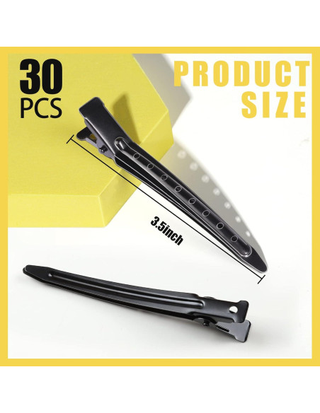 Clips de Pelo Tipo Cocodrilo YGDZ 30pcs 8.89cm Negro Clips de Pelo Tipo Cocodrilo YGDZ 30pcs 8.89cm Negro