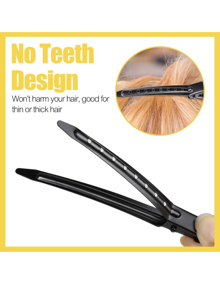 Clips de Pelo Tipo Cocodrilo YGDZ 30pcs 8.89cm Negro Clips de Pelo Tipo Cocodrilo YGDZ 30pcs 8.89cm Negro