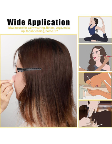 Clips de Pelo Tipo Cocodrilo YGDZ 30pcs 8.89cm Negro