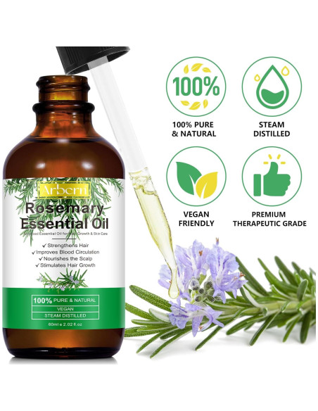 Aceite de Romero Orgánico 100% Puro - 30 ml x 2 para Cabello Aceite de Romero Orgánico 100% Puro - 30 ml x 2 para Cabello